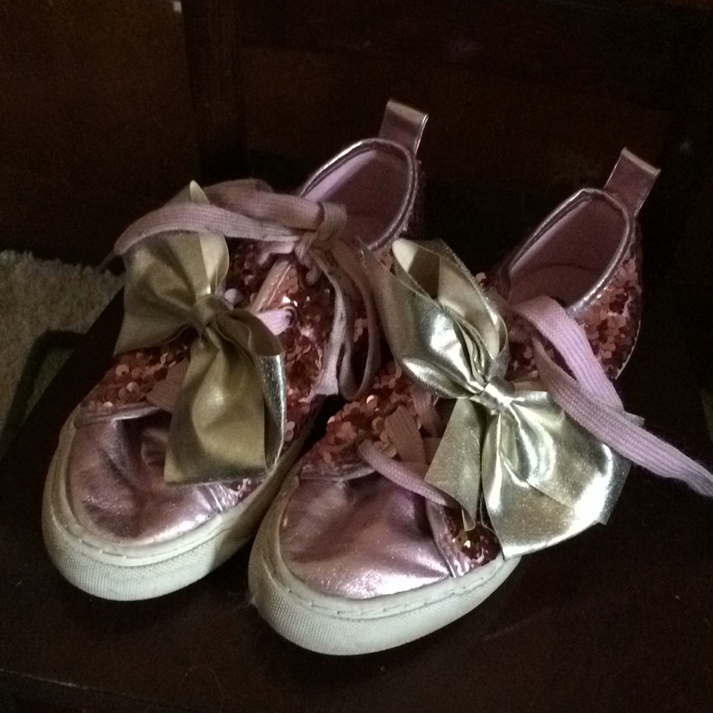 Girls Pink Glittery JoJo Sneakers